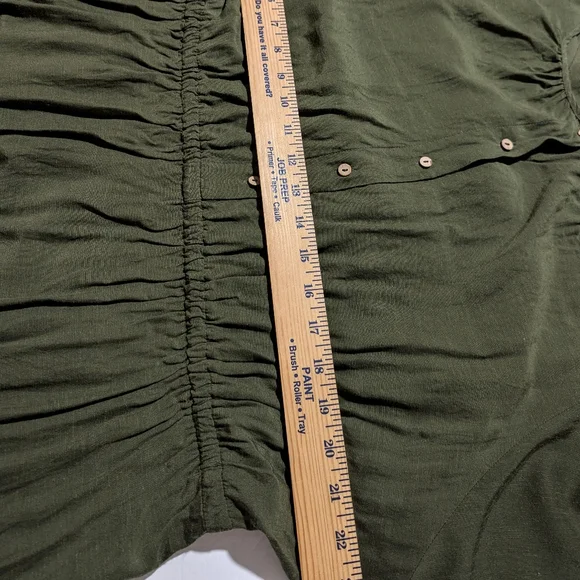 Anthropologie Olive Green Linen Blend Dress Size 2X - Picture 9 of 12